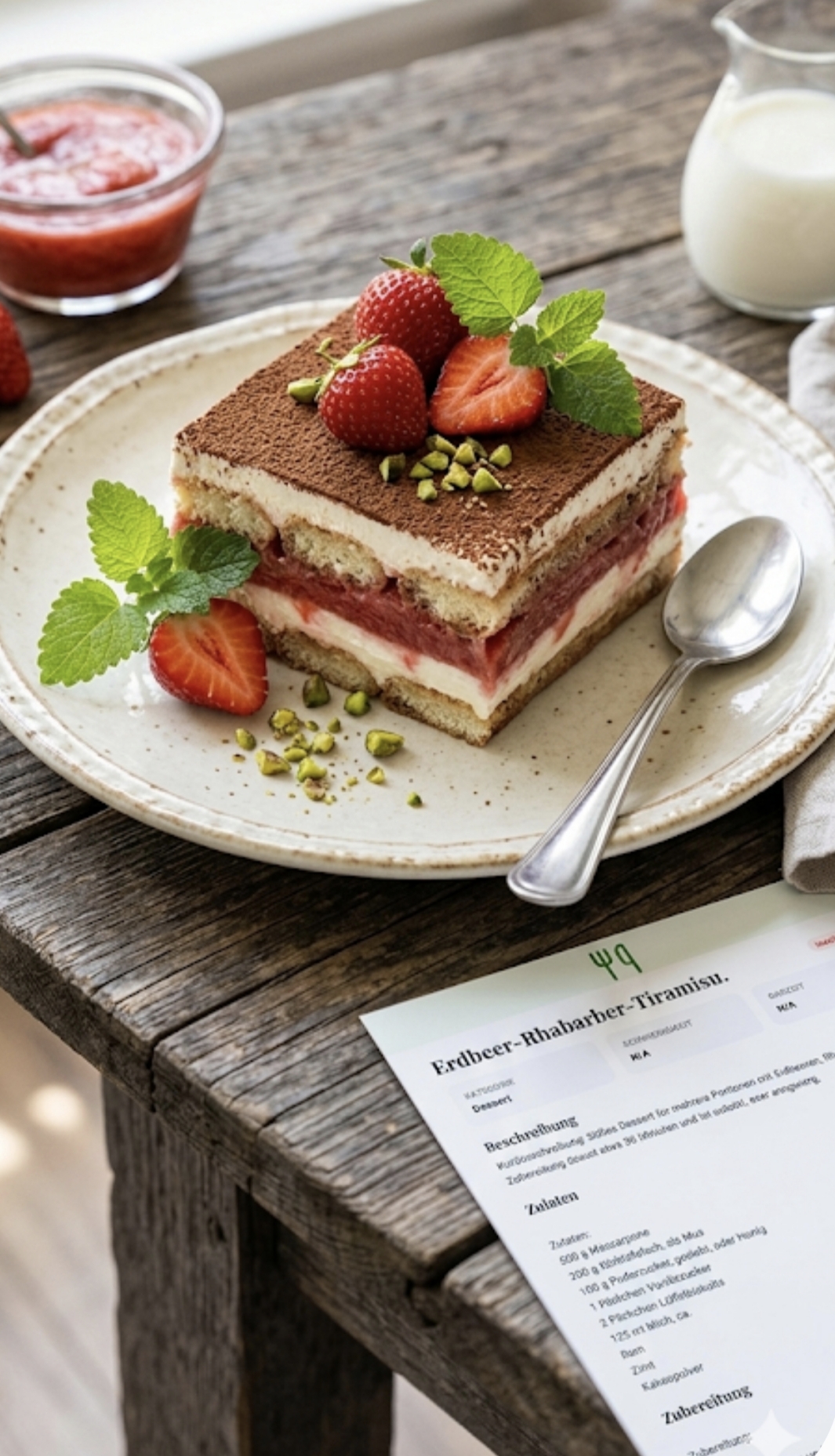 Erdbeer-Rhabarber-Tiramisu.