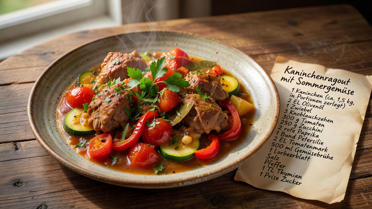 Kaninchenragout mit Sommergemüse