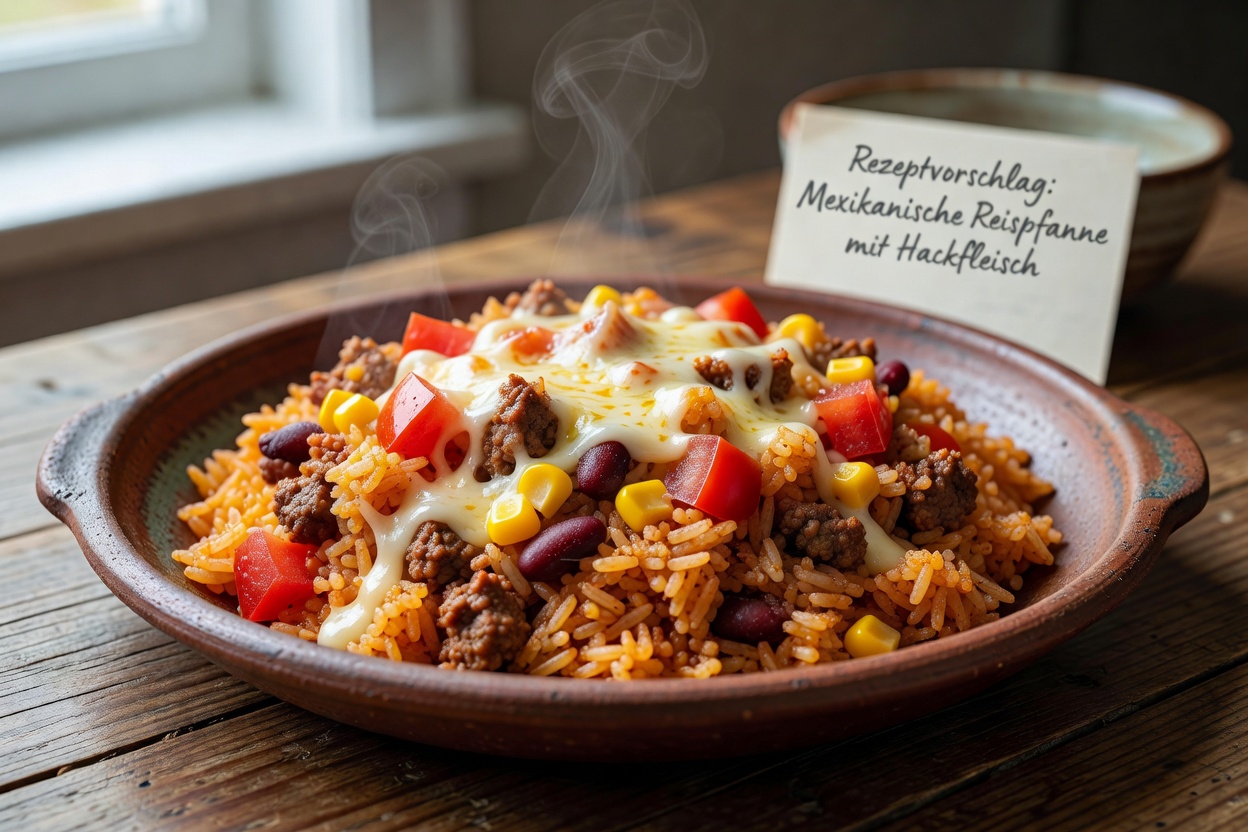 Rezeptvorschlag: Mexikanische Reispfanne mit Hackfleisch