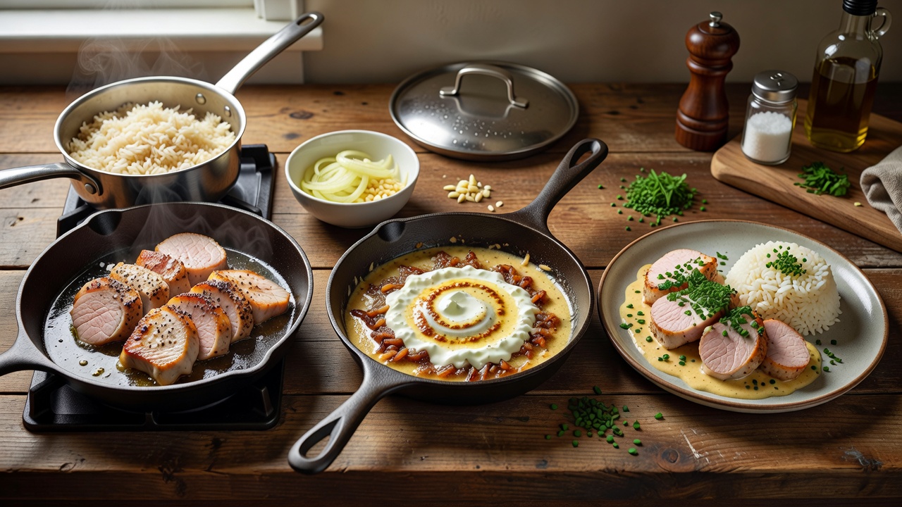 Schweinefilet mit Reis